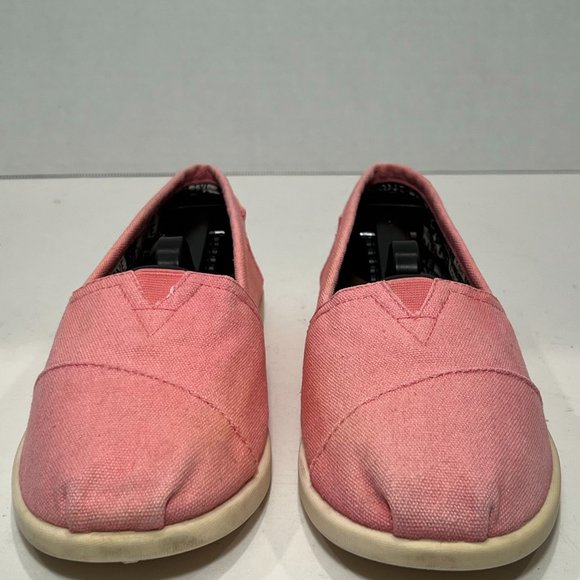 TOMS Bubblegum Pink Kids 5Y Slip On Espadrilles Good Condition - Picture 9 of 15